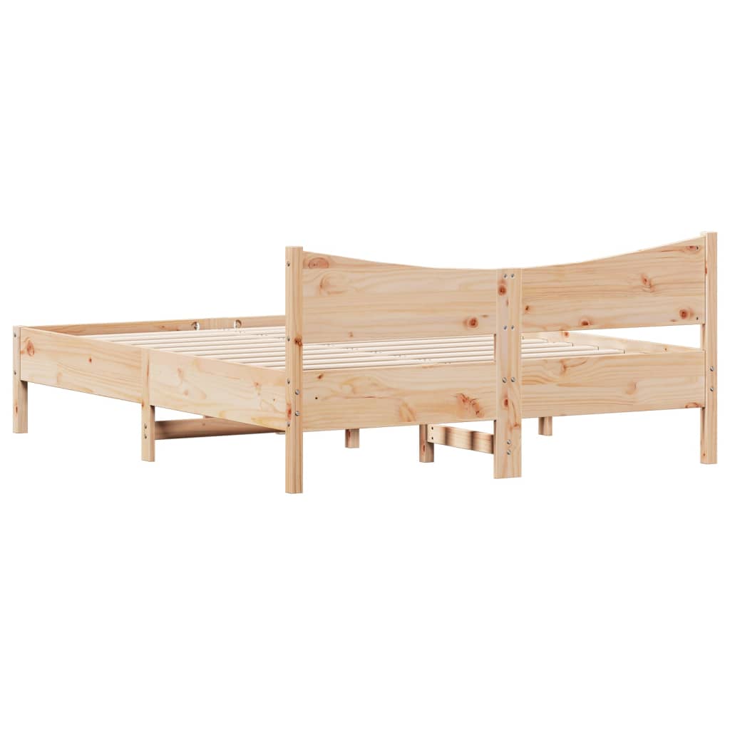 sengeramme uden madras 160x200 cm massivt fyrretræ