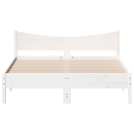 sengeramme uden madras 160x200 cm massivt fyrretræ hvid