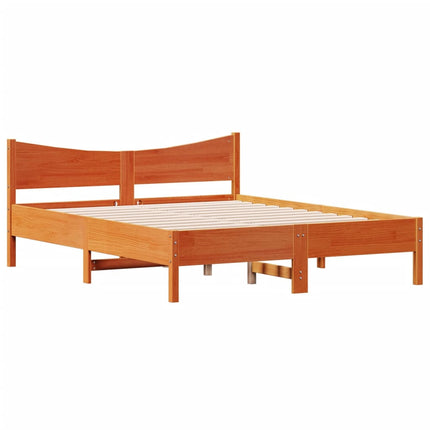 sengeramme uden madras 160x200 cm massivt fyrretræ gyldenbrun