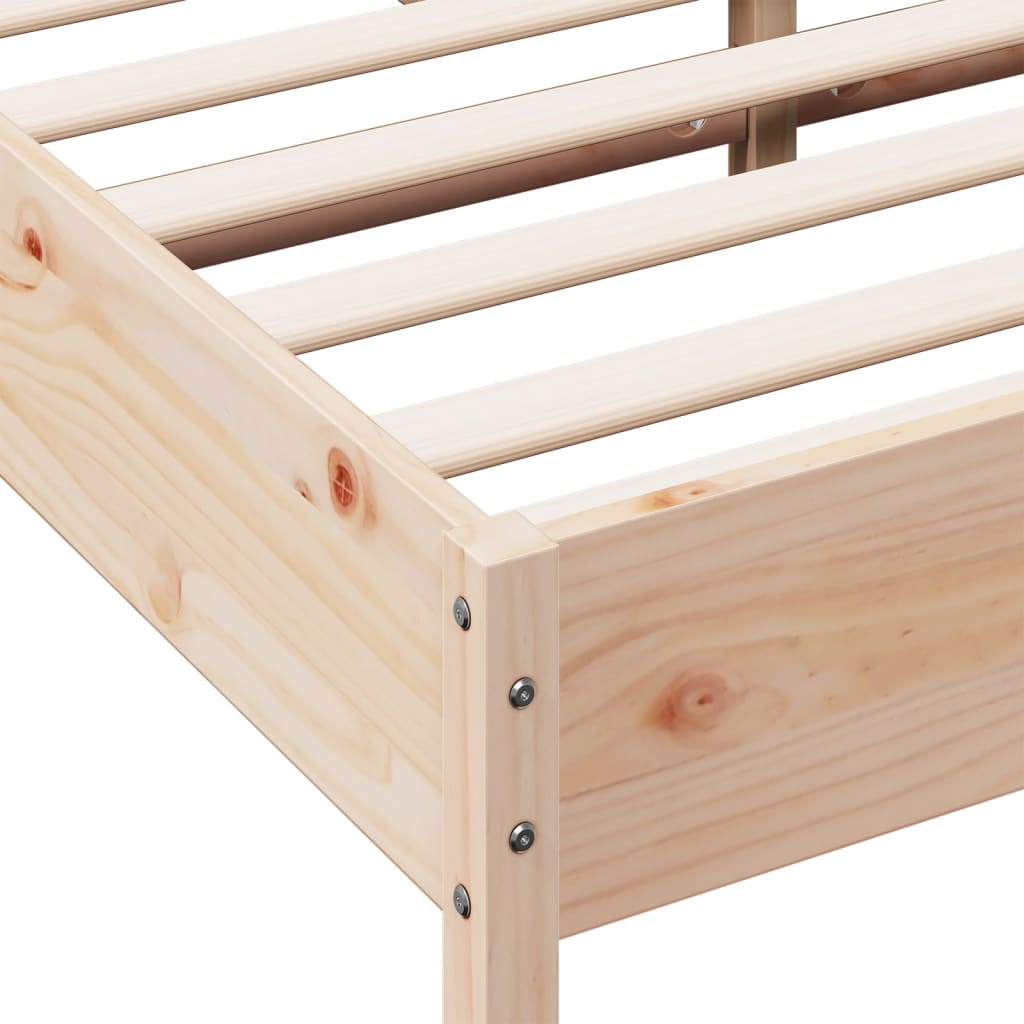 sengeramme uden madras 150x200 cm massivt fyrretræ