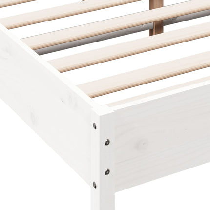 sengeramme uden madras 150x200 cm massivt fyrretræ hvid