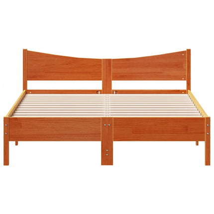 sengeramme uden madras 150x200 cm massivt fyrretræ gyldenbrun