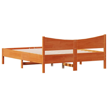 sengeramme uden madras 150x200 cm massivt fyrretræ gyldenbrun