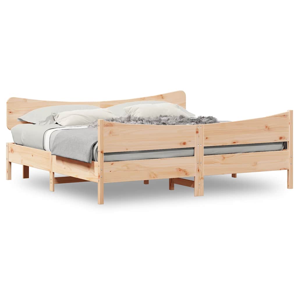 sengeramme uden madras 200x200 cm massivt fyrretræ