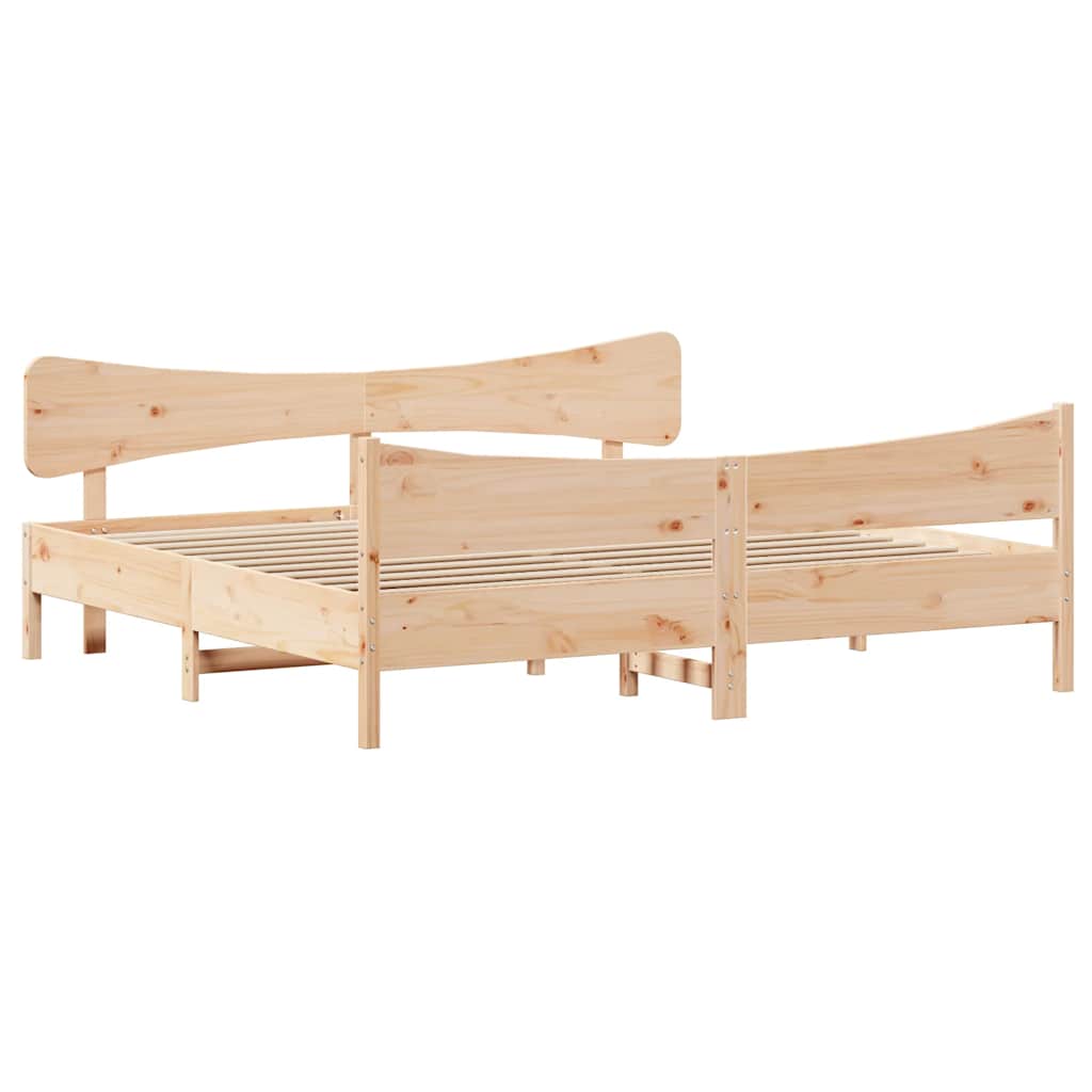 sengeramme uden madras 200x200 cm massivt fyrretræ