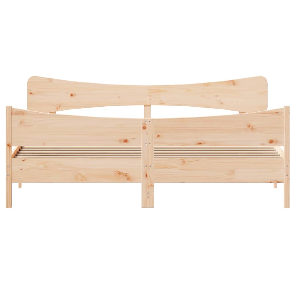 sengeramme uden madras 200x200 cm massivt fyrretræ