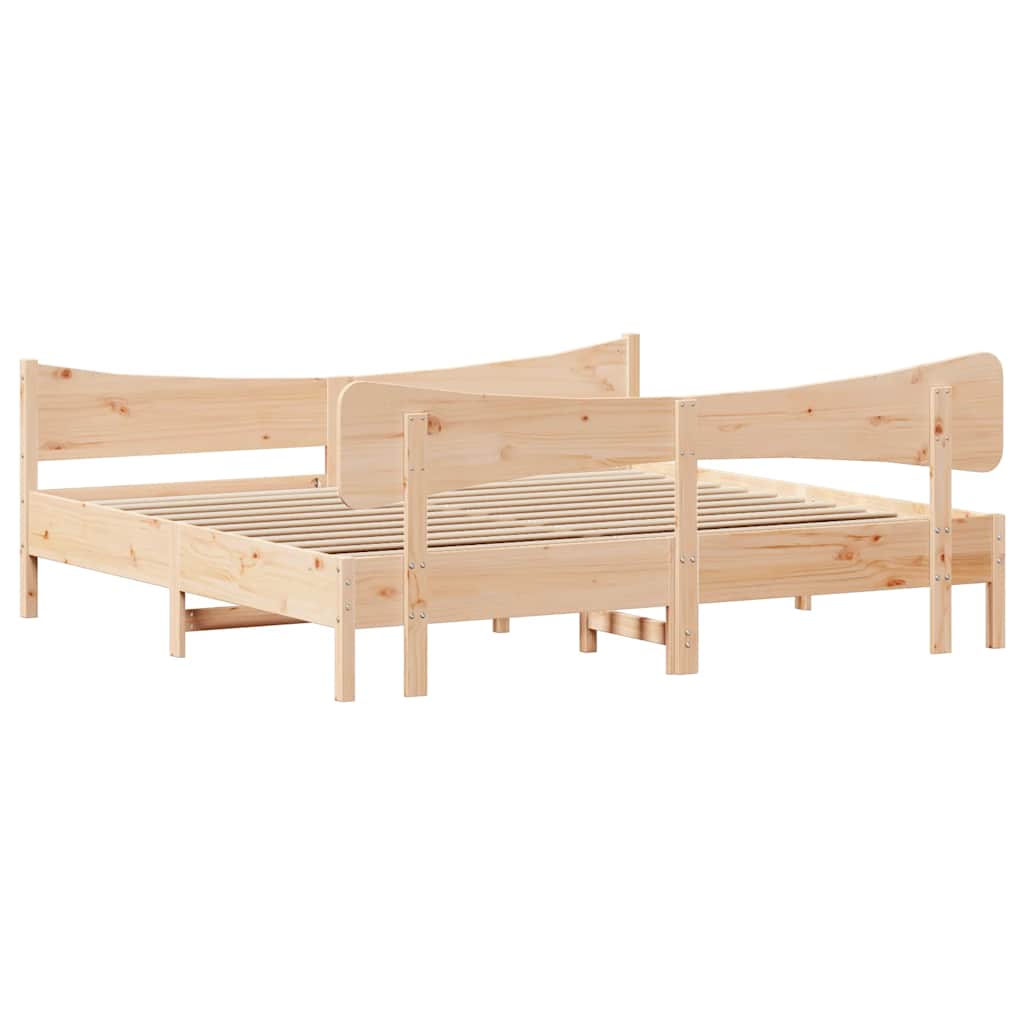 sengeramme uden madras 200x200 cm massivt fyrretræ