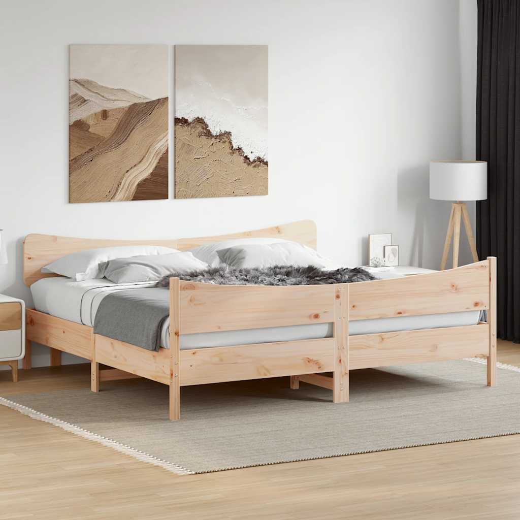 sengeramme uden madras 200x200 cm massivt fyrretræ