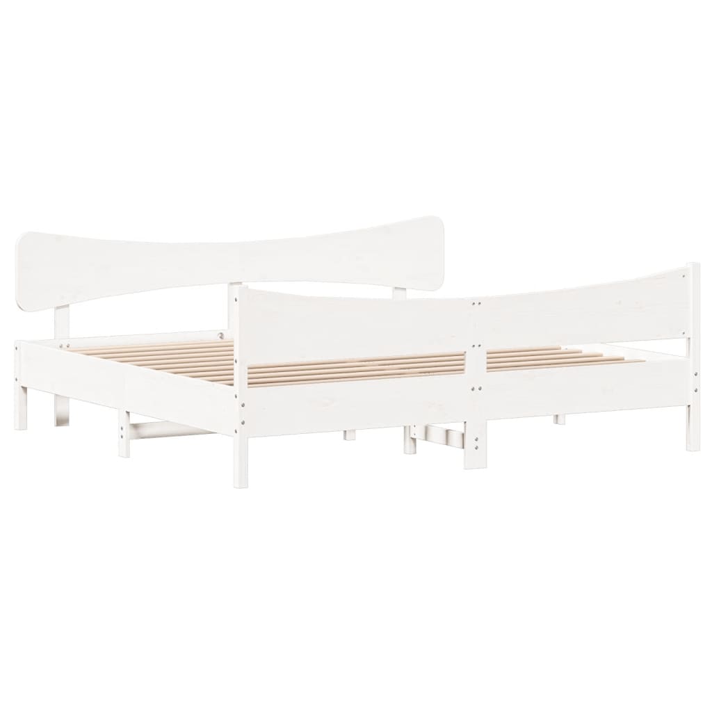 sengeramme uden madras 180x200 cm massivt fyrretræ hvid