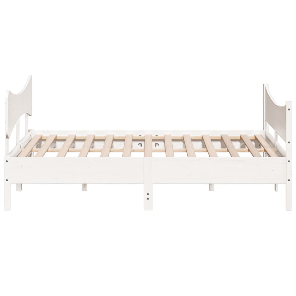 sengeramme uden madras 180x200 cm massivt fyrretræ hvid
