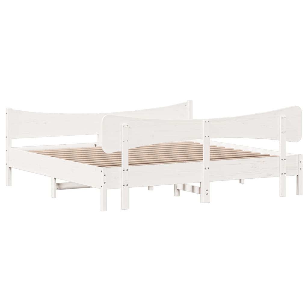 sengeramme uden madras 180x200 cm massivt fyrretræ hvid