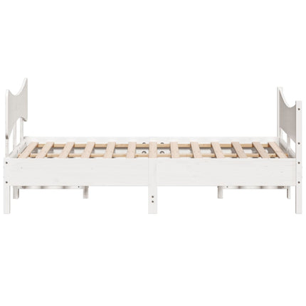 sengeramme uden madras 160x200 cm massivt fyrretræ hvid
