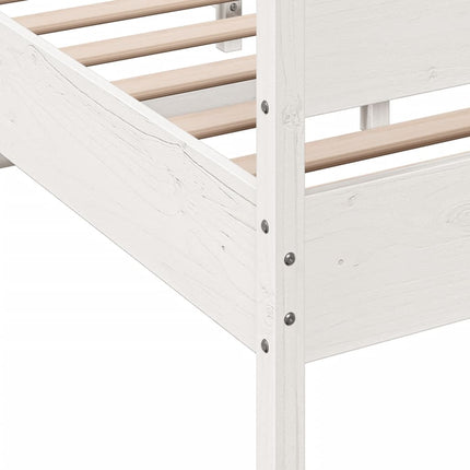 sengeramme uden madras 160x200 cm massivt fyrretræ hvid