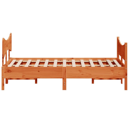 sengeramme uden madras 160x200 cm massivt fyrretræ gyldenbrun