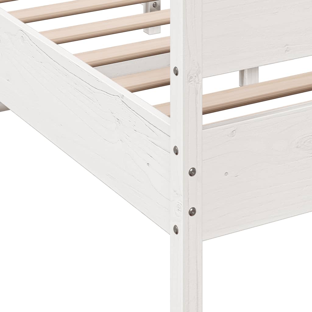 sengeramme uden madras 150x200 cm massivt fyrretræ hvid