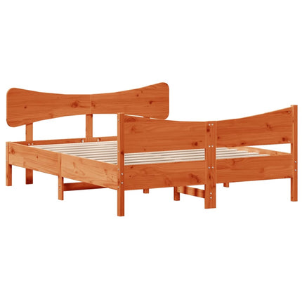 sengeramme uden madras 140x200 cm massivt fyr gyldenbrun