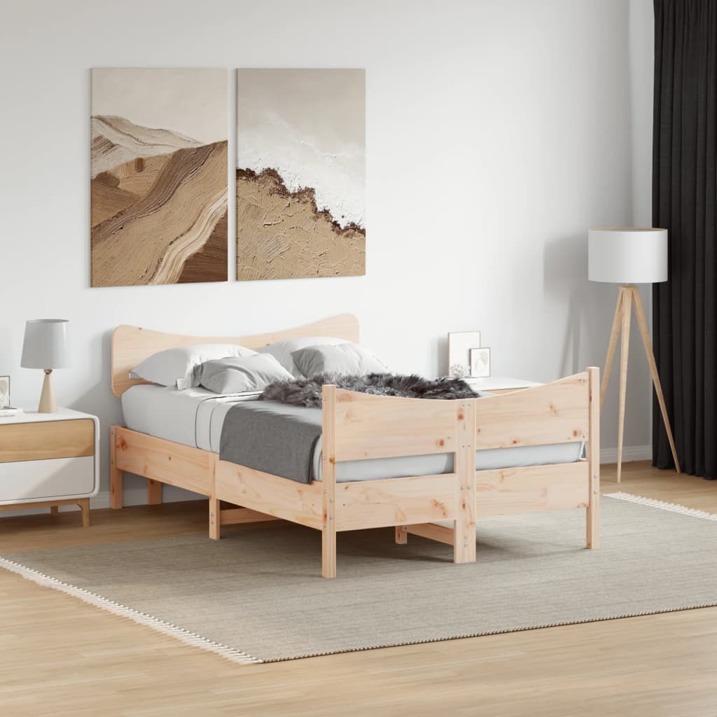 sengeramme uden madras 120x200 cm massivt fyrretræ
