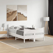 sengeramme uden madras 120x200 cm massivt fyrretræ hvid