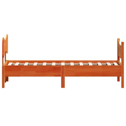 sengeramme uden madras 100x200 cm massivt fyrretræ gyldenbrun