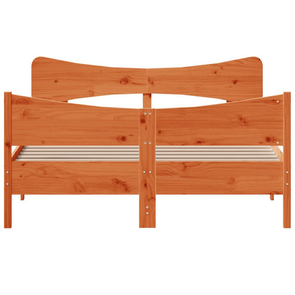 sengeramme uden madras 140x190 cm massivt fyrretræ gyldenbrun