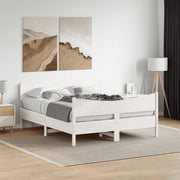 sengeramme uden madras 135x190 cm massivt fyrretræ hvid