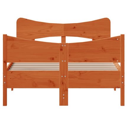 sengeramme uden madras 120x190 cm massivt fyrretræ gyldenbrun