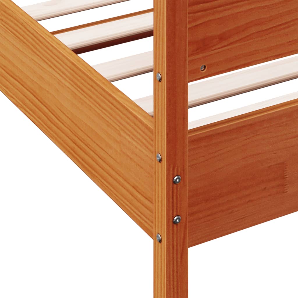 sengeramme uden madras 90x190 cm massivt fyrretræ gyldenbrun