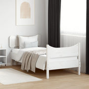 sengeramme uden madras 75x190 cm massivt fyrretræ hvid
