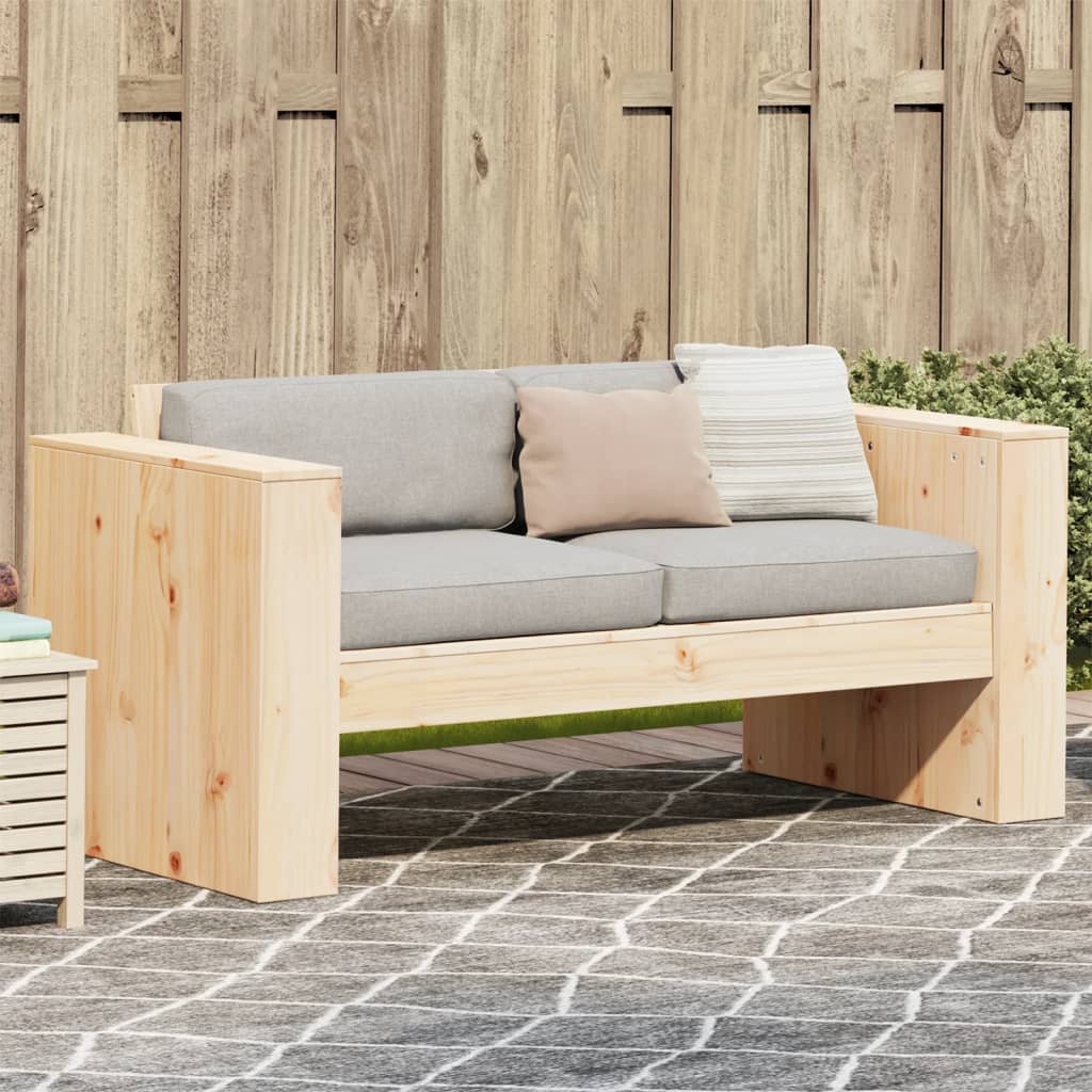 2-personers havesofa 134x60x62 cm massivt fyrretræ