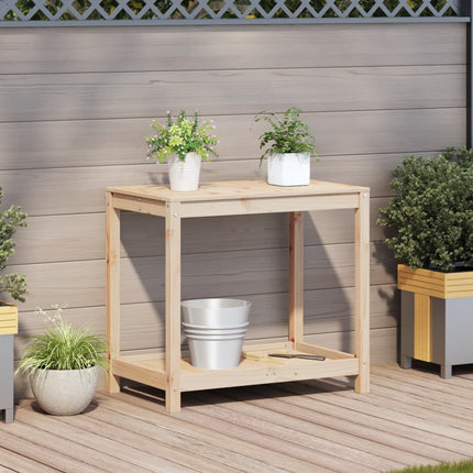 plantebord med hylde 82,5x50x75 cm massivt fyrretræ