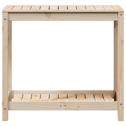plantebord med hylde 82,5x50x75 cm massivt fyrretræ