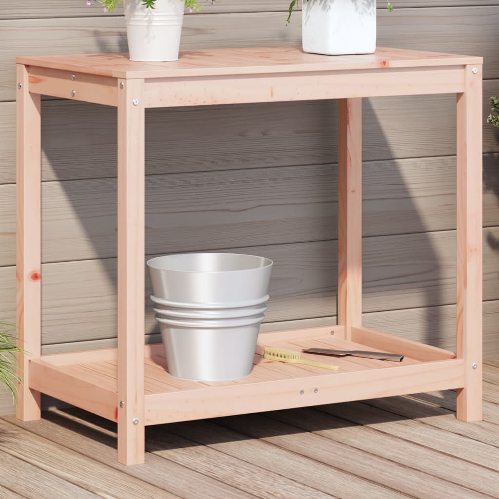 plantebord med hylde 82,5x50x75 cm massivt douglasgran