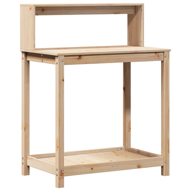 plantebord med hylder 82,5x50x109,5 cm massivt fyrretræ