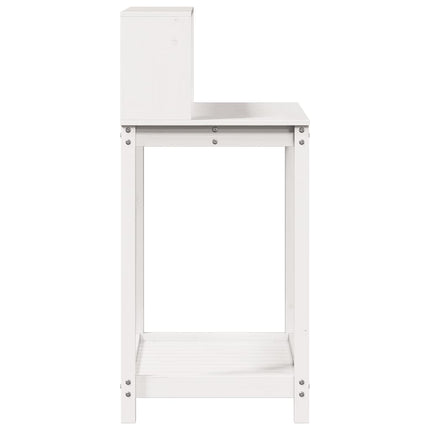 plantebord med hylder 82,5x50x109,5 cm massivt fyrretræ hvid