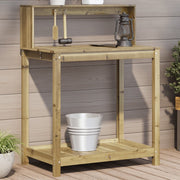 plantebord med hylder 82,5x50x109,5 cm imprægneret fyrretræ