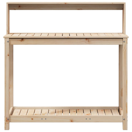 plantebord med hylder 108x50x109,5 cm massivt fyrretræ