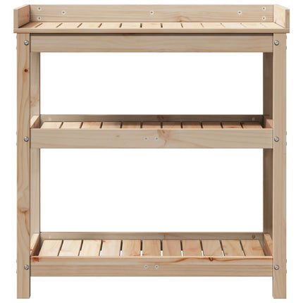 plantebord med hylder 82,5x45x86,5 cm massivt fyrretræ