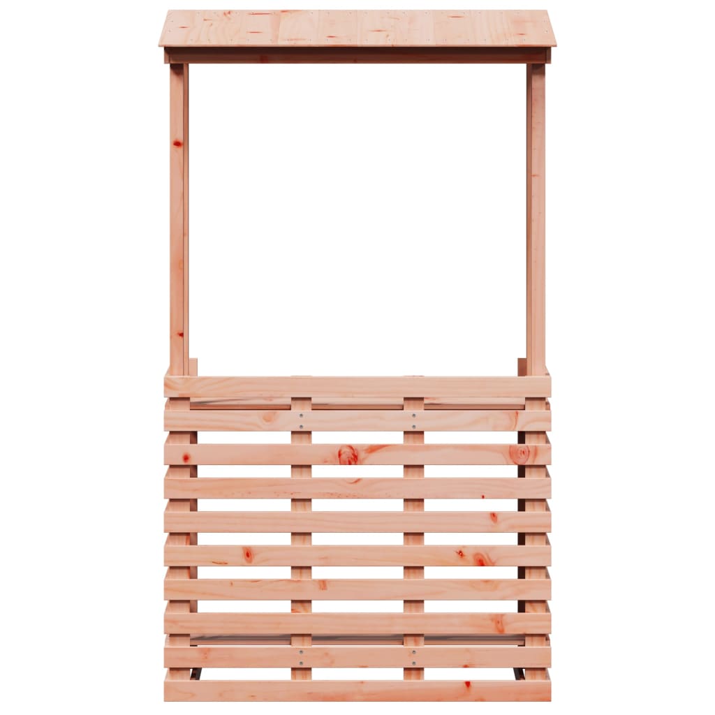 udendørs barbord med tag 112,5x57x195,5 cm massivt træ