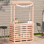 udendørs barbord med tag 112,5x57x195,5 cm massivt træ