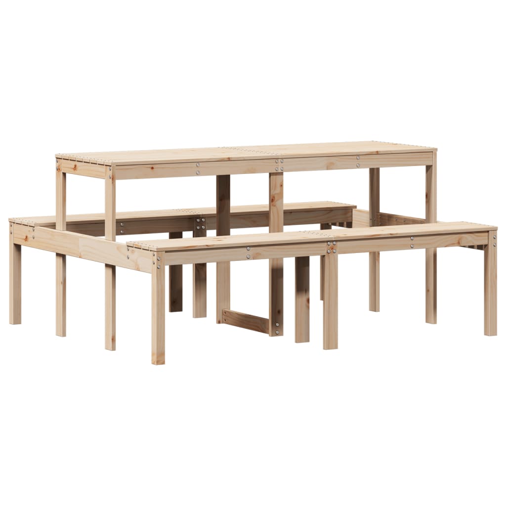picnicbord 160x134x75 cm massivt fyrretræ