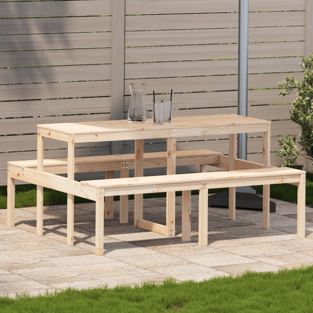 picnicbord 160x134x75 cm massivt fyrretræ