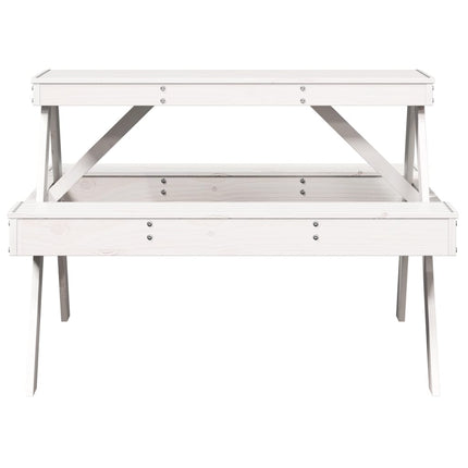 picnicbord 105x134x75 cm massivt fyrretræ hvid