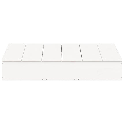 sandkasse med låg 111x111x19,5 cm massivt fyrretræ hvid