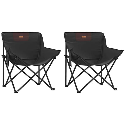 campingstole med lommer 2 stk. foldbar sort