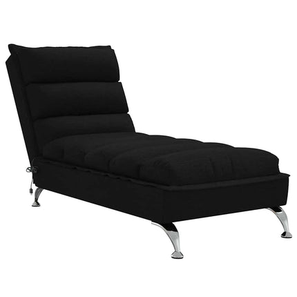 chaiselong med massage og hynder stof sort