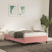 sengeramme uden madras 120x190 cm fløjl lyserød
