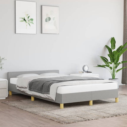 sengeramme uden madras 120x190 cm stof enkeltseng lysegrå