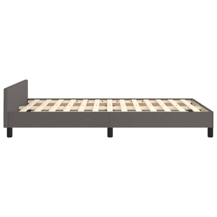 sengeramme uden madras 120x190 cm kunstlæder enkeltseng grå
