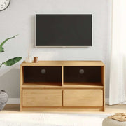 tv-bord SAUDA 99x43x55 cm massivt fyrretræ egetræsfarvet