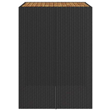 barbord til haven 105x80x110 cm akacietop polyrattan sort